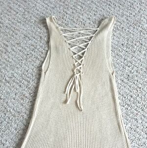 Tan tank top with tie back